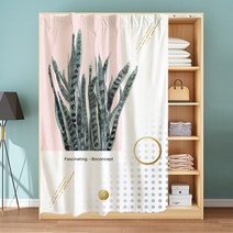 옷장 행거 블라인드 커튼 방진 깔끔한 부착 칸막이 가림막 안방 라커 룸 커튼 레일, 100cm  X 200cm  + T