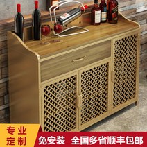 카페 셀프바 반납대 서비스 테이블 수거함 분리수거, 3도어, D 골드-80 x 40 x 90 cm