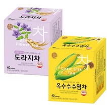 [성실한오피스] 송원 도라지차 40T + 송원 옥수수 수염차 40T 웰빙 티백 건강차, 총 80티백