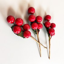 크리스마스소품 열매잎_1p DIY 포장코사지 베리장식, 실버