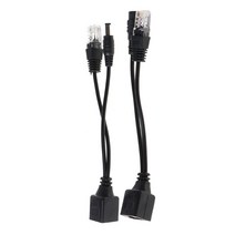 RJ45 인젝터 PoE 스플리터 어댑터 케이블 키트 수동 전원 이더넷 12-48V, 검은 색, 01 Black