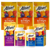 얼라이브 원스데일리 종합비타민 남녀공용 포맨 포우먼 60정 100정, 얼라이브 멀티비타민 100정(남녀공용)