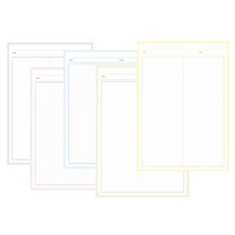 파스텔 심플 모눈 공시생 B5 떡메모지 노트패드 5종 세트, A SET(그린 옐로우 바이올렛 블루 핑크)