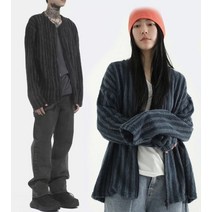 가디건 부클 앙고라 모헤어 라쿤 깃털 여성 부클패드 아가일 크롭 퍼 뽀글이 홀가먼트 호피 니트 연두색