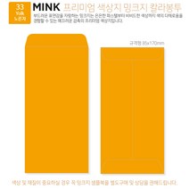 고급칼라봉투 밍크지봉투 티켓봉투 Mink 밍크지 53칼라 규격(85x170mm)100매 / 봉투도매 고급봉투주문제작, 33 노른자