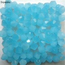 Isywaka 판매 핑크 색상 100pcs 4mm bicone 오스트리아 크리스탈 비즈 매력 유리 비즈 diy 보석 만들기를 위한 느슨한 스페이서 비즈, 빛나는 파란색