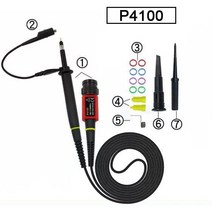 정밀 오실로스코프 P4100 용 고전압 프로브 1 세트 100:1 Rigol Atten Owon Siglent 6 p 내전압 2KV 100MHz, 한개옵션0