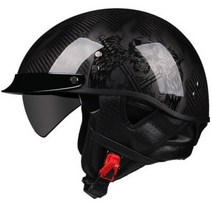 반모헬멧 바이크헬멧 소두핏 클래식 레트로 DOT Carbonfiber 오토바이 독일 Casco 일본식 모토 오픈 하프 페이스 헬기 바이커 파일럿 맨, 70.b18 - L