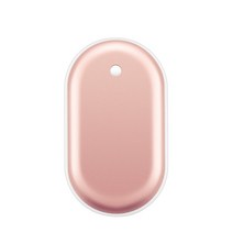 충전식 손난로 고급 듀얼 휴대용 충전용 대용량 보조배터리 5000 미니 전자 전기 핫팩 캠핑, 핑크