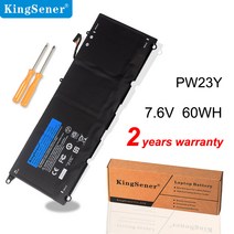 KingSener PW23Y 새 노트북 배터리 교체 for DELL XPS 13 9360 Series RNP72 TP1GT PW23Y 7.6V 60WH, 60WH/7.6V