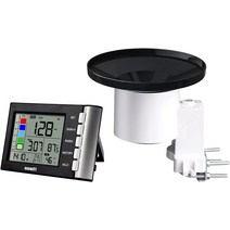 ECOWITT WH5360B 무선 우량계 고정밀 디지털 3-in-1 기상 관측소(실내 온도계 및 습도계 포함, 기본