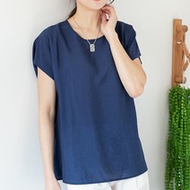 두나인 여성 여름 인견 반팔 블라우스 빅사이즈 티