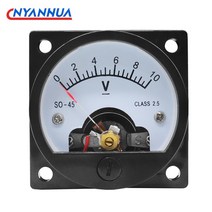 전압계 SO45-V 포인터 둥근 유형 DC 전압계 5V 10V 20V 30V 47*47mm 기계적인 미터, 08 250V