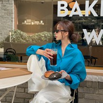 [메이빈스] 트린 컬러 크롭 셔츠