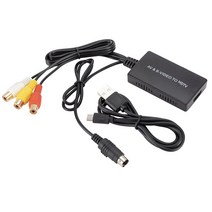 Svideo to HDMI-compatible Converter S-Video 및 3RCA CVBS 컴포지트 오디오 비디오 컨버터 지원 1080P/720P For PC Laptop, 01 CHINA _ 01 Black