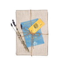 LINICHE 리넨 키친 타월 | 캐나다산 | 76.2 x 50.8cm(30 x 20인치) | 2개 팩 | 보풀 없는 행주 | 경량 유럽 원단 | 아마 티 타월 냅킨 | 테이블, Narrow Grey Stripe, 17 x 28 inch