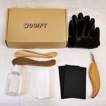 우프트 우드카빙키트 버터나이프 만들기 세트, 버터나이프 키트(월넛+월넛)