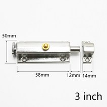 3 인치4 인치 호텔 사무실 홈 보안 잠금 크롬 도어 잠금 도어 창 보안 볼트 도어 잠금 래치 게이트 캐비닛, 01 3 Inch