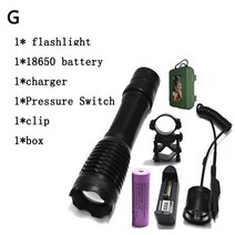 18650 ir 밤 비전 손전등 5 w 850nm led zoomable 방사선 랜턴 전술 사냥 토치 + 총 마운트 + 상자, G_4, White light_4