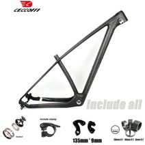 자전거프레임 29er MTB 프레임 세트 19 인치 BB30 스타일 T1000 전체 탄소 산악 자전거, black matte