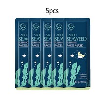 5Pcs 페이스 슬리핑 마스크 녹차 수리 벚꽃 모이스춰 라이징 해초 안티 에이징 달팽이 오일 컨트롤 에센스 스킨 케어, [02] 02