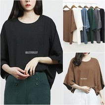빅 사이즈 쉬폰 블라우스 중년 엄마 5부 블라우스 올리졸리3MT19