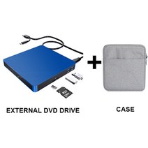 카드리더기 메모리외부 광학 USB DVD RW 노트북 버너 드라이브 SD/TF 카드 리더기 3.0 CD 플레이어 PC Mac, 07 Blue-G-Case