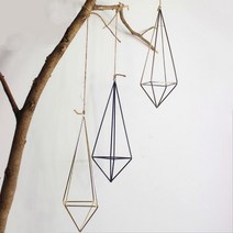 에어 마술 에어포트 화분 꽃을 위한 독립형 기하학적 단철 금속 냄비 걸이식 화분 정원 식물 홀더, 03 C