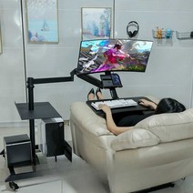 침대 모니터암 이동식 컴퓨터 책상 모니터 받침대, 볼드클래식모델2세대싱글호스트싱글노트북