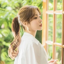 가발나라 여자 벨크로 포니테일가발 묶음머리 내츄럴글램펌, 1개, 카키브라운