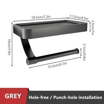 벽걸이 화장실 롤 홀더 네일 프리 화장지 욕실 액세서리 종이 수건, [03] grey