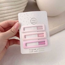 핑크빛매트똑딱핀 핑크스퀘어똑딱핀 3세트