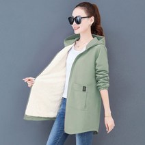 여성 바람막이점퍼 등산 방수 바람막이자켓 가을 겨울 양털 재킷 코트 긴 후드 코트 겉옷