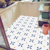 데코 타일 헤링본 주방 베란다 매트 특대 3T, 100X300cm, 클로버 블루