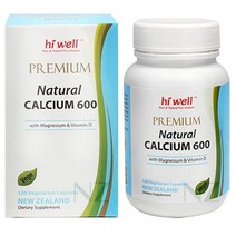 Hi Well 하이웰 Natural Calcium 내추럴 칼슘 600 마그네슘 비타민D 120정 2팩, 1개, 1