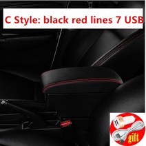 수입차부품 미니 쿠퍼 R50 F55 컨트리맨 팔걸이 박스 자동차 액세서리 스타일링, 10 C black red line