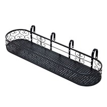 모칸도 베란다 화분걸이대 라운드형(100x20cm고층용) 고리 4개형, 01.화분걸이대(라운드형)100x20_블랙