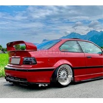 리어스포일러 바디킷 그릴 사이드스텝 그릴 GT 스타일 스포일러 BMW E36 M3 1990-2000 시리즈 3 쿠페용, 03 Carbon Fiber Look