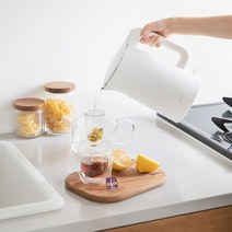 라이프썸 대용량 전기포트 1.5L (LFS-HA45) 화이트 무선 스테인리스 커피포트 주전자, 단품