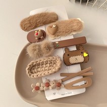 10/9/8PcsCute 곰 머리핀 아기 소녀 액세서리 유아 Bowknot 니트 헤어 클립 Handband Antislip 헤어핀 도매