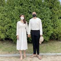 웨딩촬영 커플룩 시밀러룩 시어서커 원피스 지지미 지짐이 브라이덜샤워 스모크밴딩 구김없는