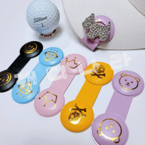 버디나비 골프 볼마커 아이콘 양면 햇클립-골프악세사리 캐디용품 볼마크 홀더 자석형 철판형, 3-1.골프스컬 양면햇클립-블랙