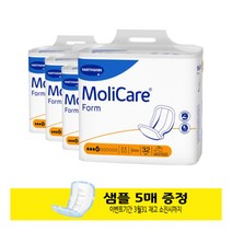 몰리케어 프리미엄 폼 4D 1박스 4팩 32매 독일산 성인용 장애인 기저귀 청소년 산모용 요실금 일자형, 1480ml