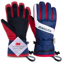 JEKOSEN 스키 장갑 2023 추운 날씨 겨울 보온 스노우 장갑 방수 터치스크린 스노보드 장갑 남성용 여성용 화이트., Blue Slant