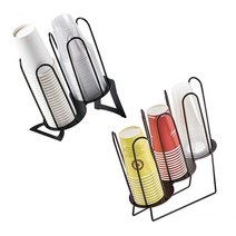 오리스타 아이언 종이컵 리드 2단 3단 디스펜서 테이크아웃컵정리, 4구디스펜서렉