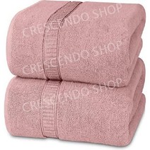 미국 점보 목욕 큰타월 2피스 600GSM 100퍼센트 링스펀 코튼 고흡수성 및 퀵 드라이 초대형 88.9 x 177.8cm, 2개, E. 더스티 핑크
