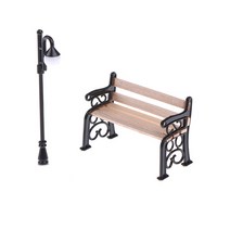 공원벤치 소형 스마스 공원 거리 램프 벤치 가구 장난감, 02