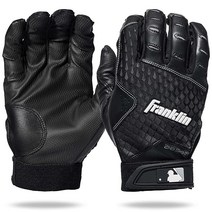 Franklin Sports MLB 배팅 장갑 - 2nd Skinz 배팅 장갑 - 성인용 야구 배팅 장갑 - 타격용 성인용 L 화이트 배팅 장갑 - 성인용 L, Adult X-Large, Black/Black