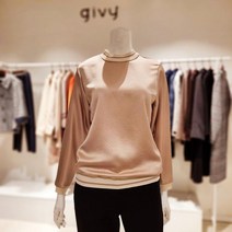 [기비] (아울렛)/보니페이 워싱사틴 블라우스 G1SB121