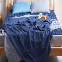 시어서커 샤캬 배 이불 마약 성인 낮잠 봄 여름 침구 침대 먼지없는 면 얇은 지지미 리플 접촉 냉감 홑이불 거즈 쿨 시원한 홑겹 냉장고 쿨링 부드러운 기숙사 성인 손님 어린이집 아, 네이비